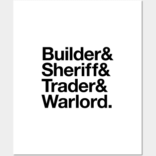 State Of Decay Helvetica Light: Builder Sheriff Trader Warlord Posters and Art